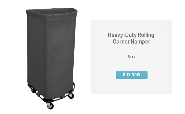 Heavy-Duty Rolling Corner Hamper, Gray