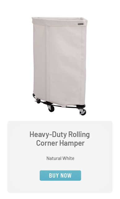 Heavy-Duty Rolling Corner Hamper, Natural White