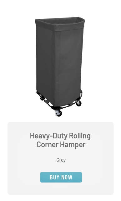 Heavy-Duty Rolling Corner Hamper, Gray