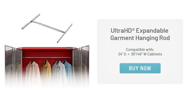 UltraHD® Expandable Garment Hanging Rod, Compatible with: 24" D x 36"/48" W