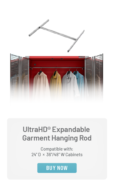 UltraHD® Expandable Garment Hanging Rod, Compatible with: 24" D x 36"/48" W