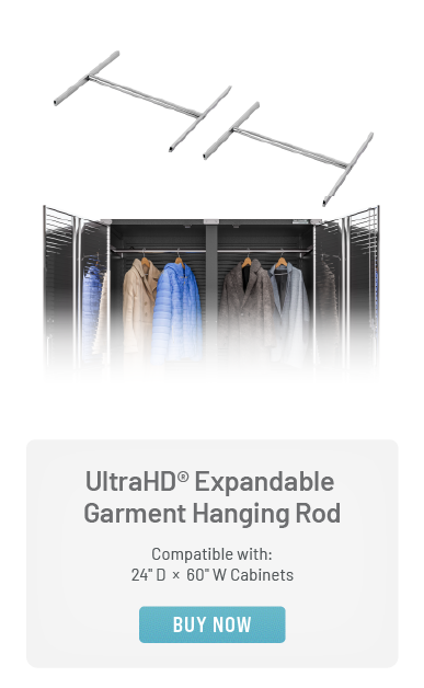 UltraHD® Expandable Garment Hanging Rod, Compatible with: 24" D x 60" W