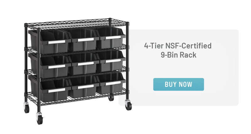 4-Tier NSF-Certified 9-Bin Rack