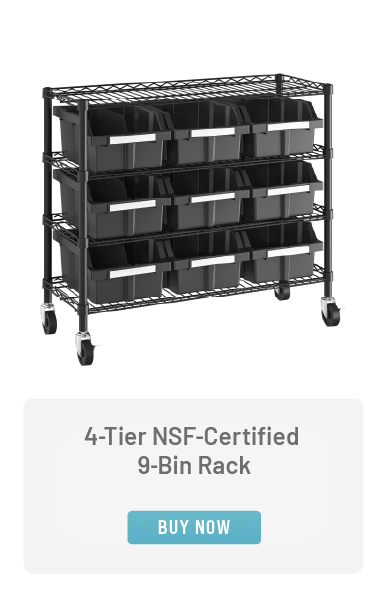 4-Tier NSF-Certified 9-Bin Rack