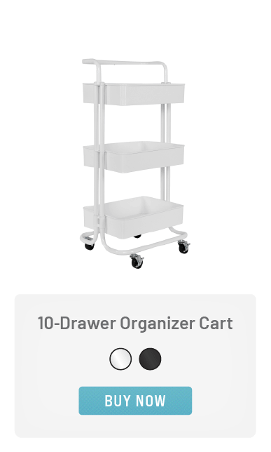 3-Tier Steel Cart with Handle