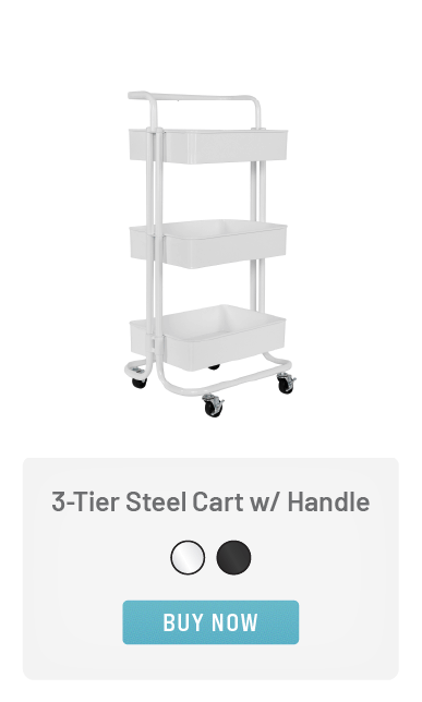 3-Tier Steel Cart with Handle