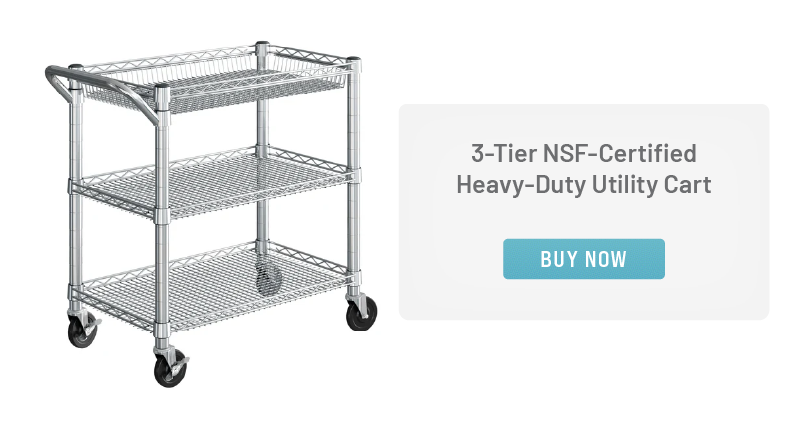 3-Tier NSF-Certified Heavy-Duty Utility Cart