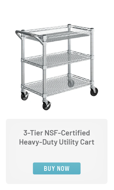 3-Tier NSF-Certified Heavy-Duty Utility Cart