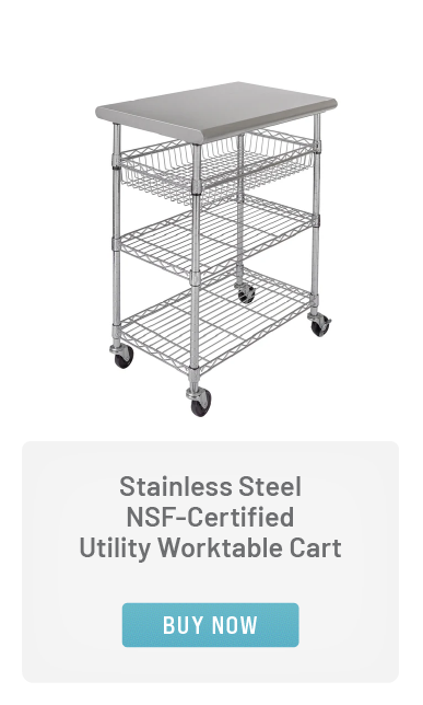 Stainless Steel NSF-Certified Utility Worktable Cart