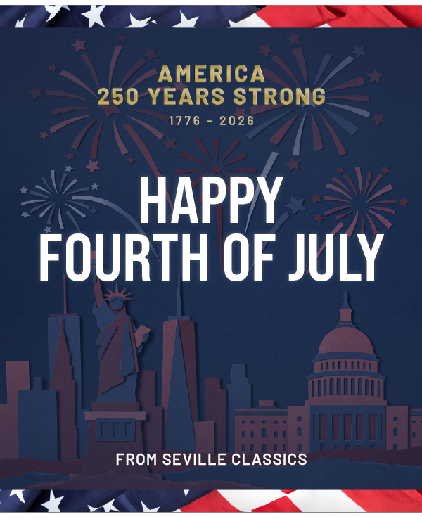 America 250 Years Strong, 1776-2026.  Happy Fourth of July from Seville Classics