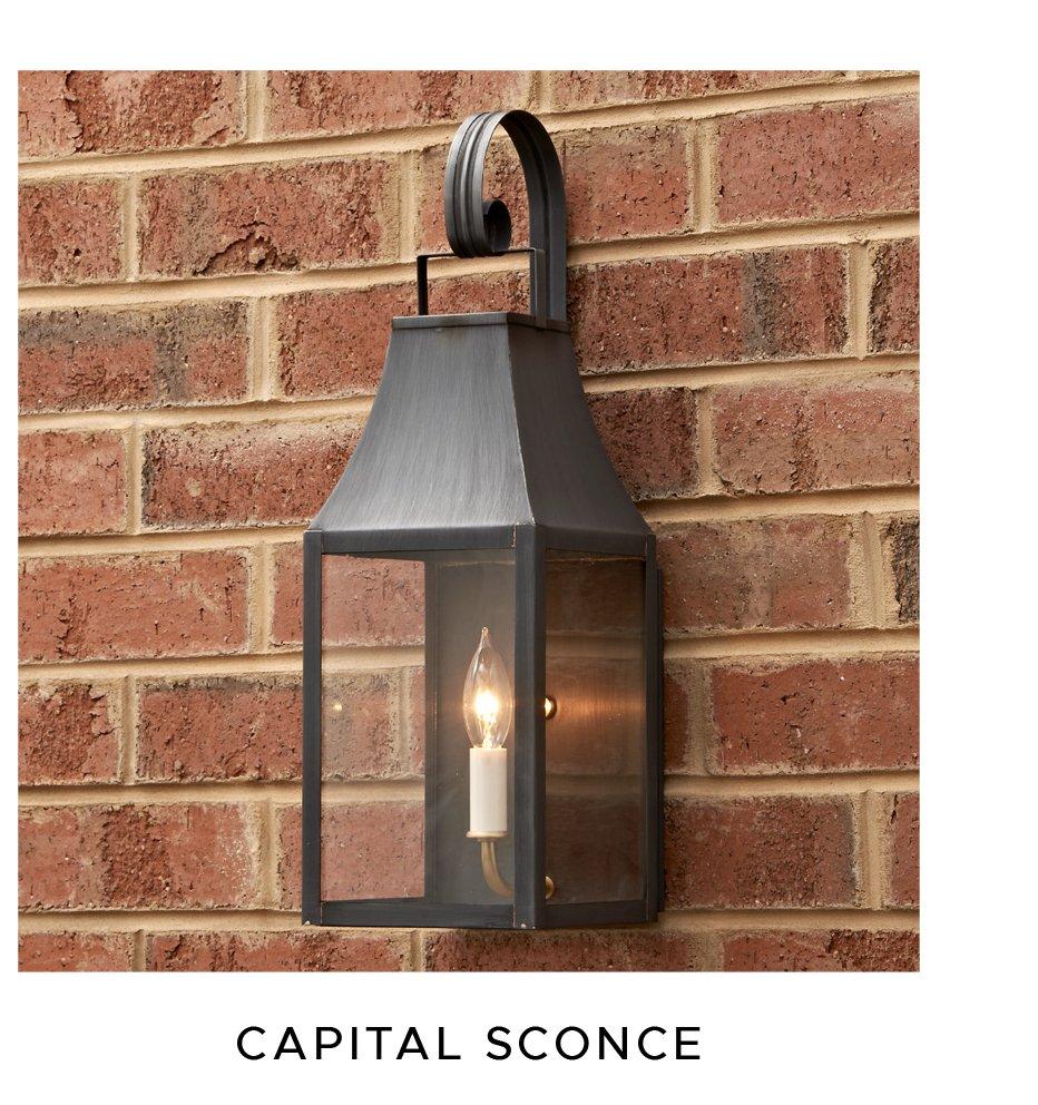 Small Colonial Metalcrafts Capital Outdoor Sconce