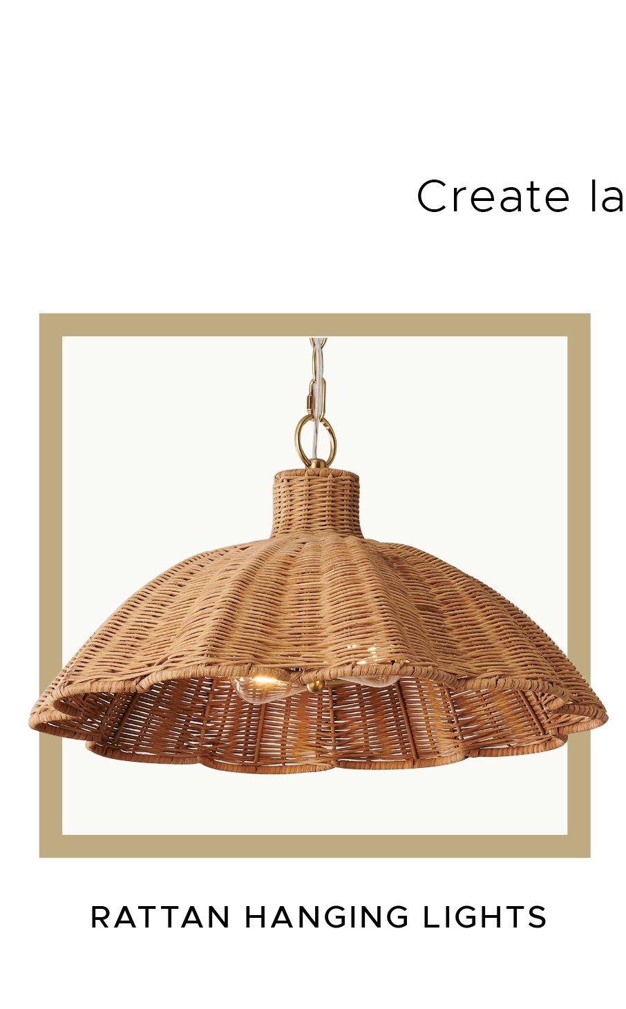 Rattan & Natural Fiber Pendants & Lanterns