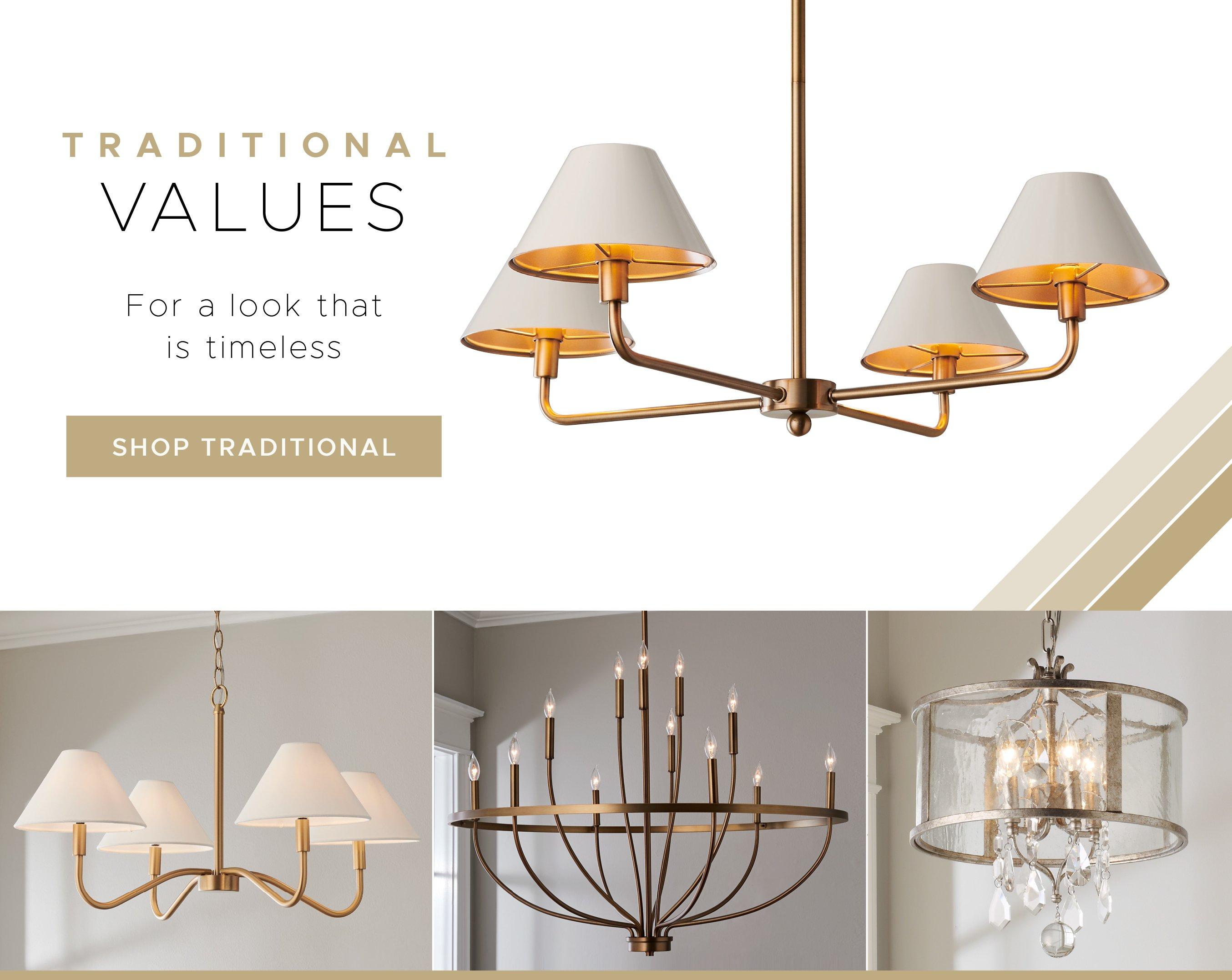 Traditional Chandeliers. For a look that is timeless