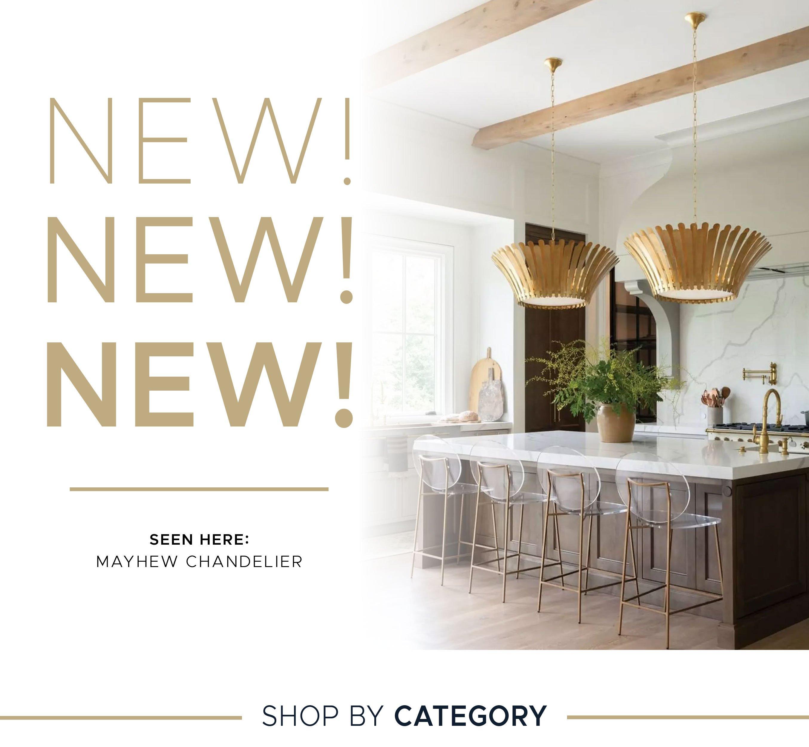 New at Shades of Light. Seen here: Mayhew CHandelier