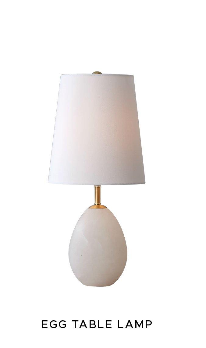 Alabaster Egg Table Lamp