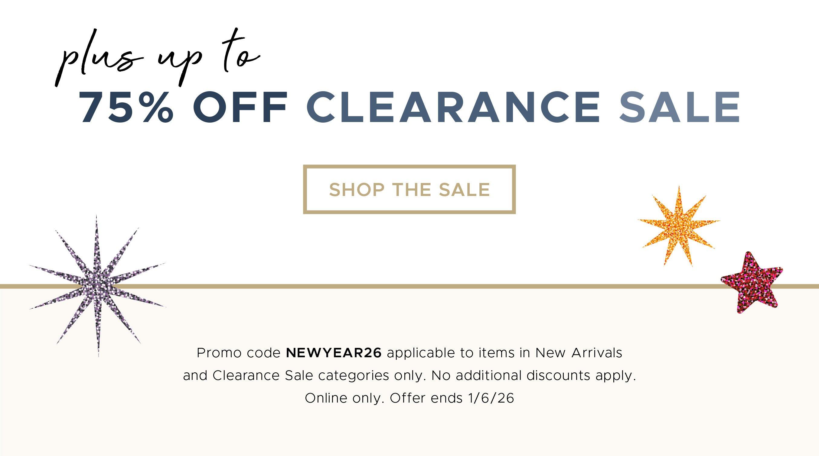 Take an additional 15% off clearance. Use code: NEWYEAR26