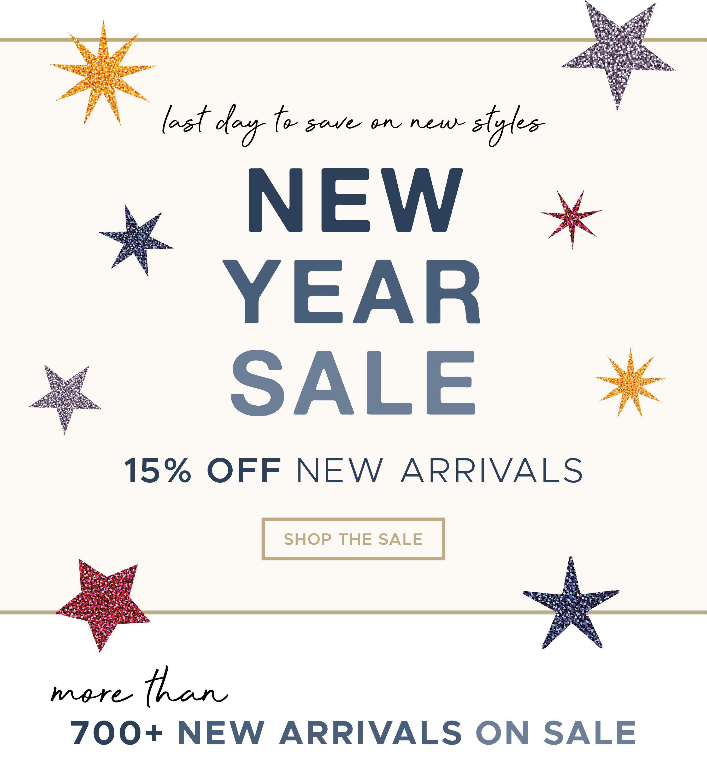 Ring in the new year in style. New Year Sale. 15% off new arrivals