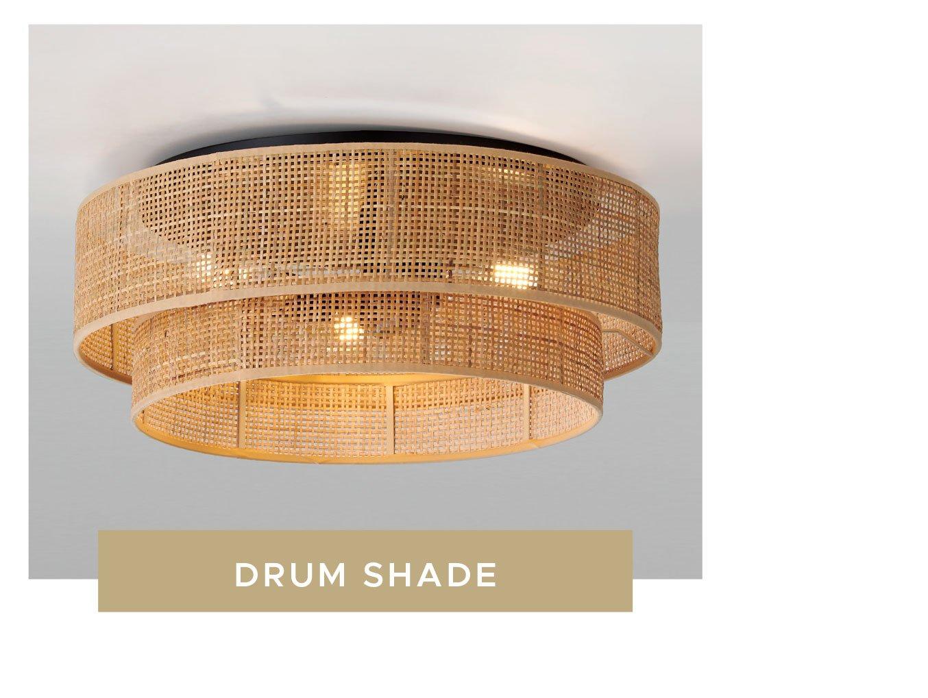 Drum shade ceiling lights