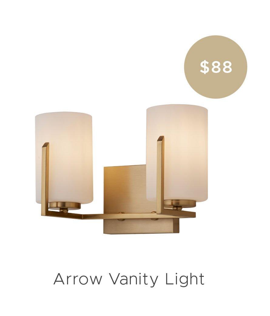 Satin Brass Arrow Vanity Light
