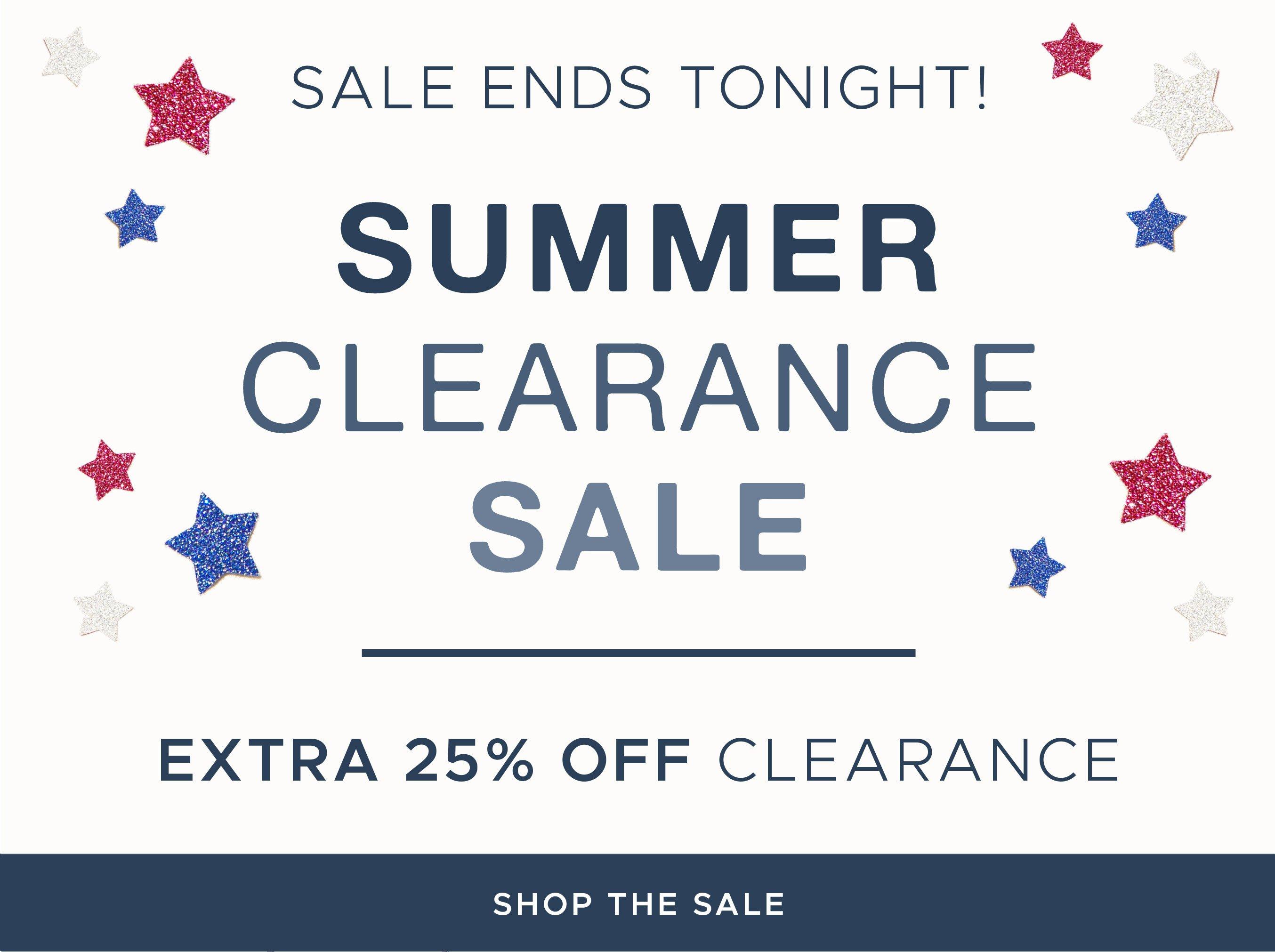 Summer Clearance Sale. 25% Off Clearance