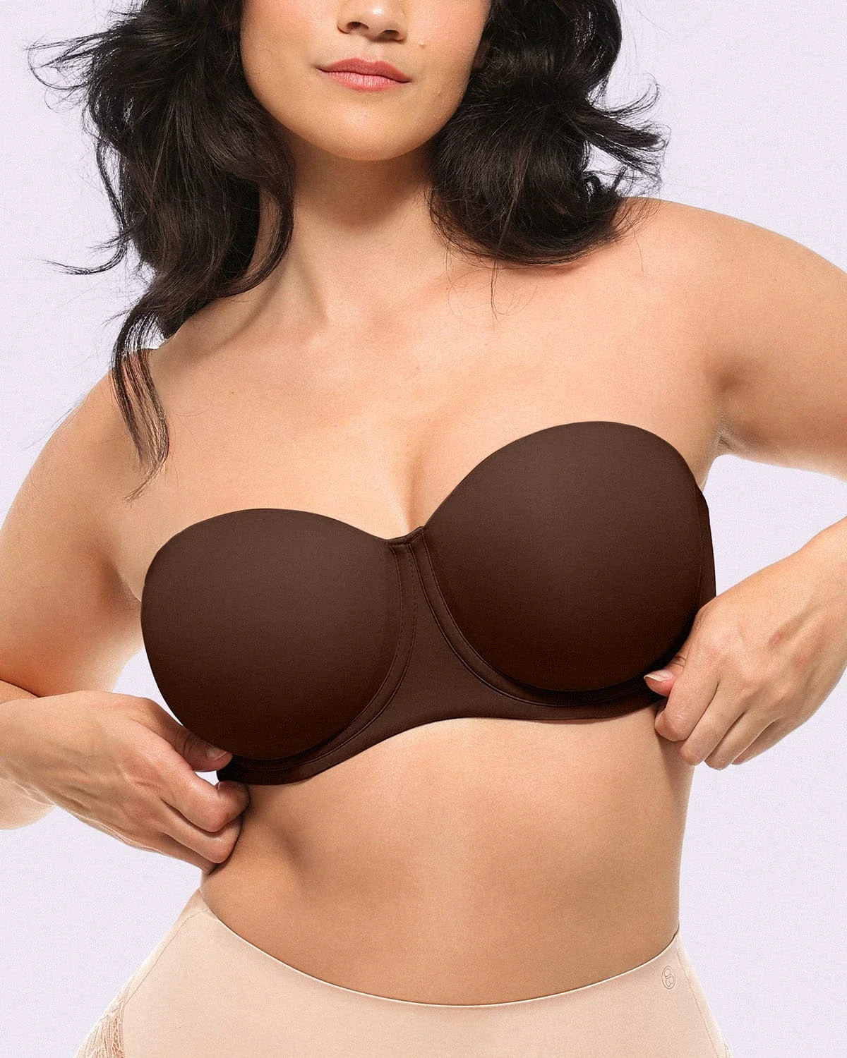 Bare Essentials™ AirSlim® Convertible Strapless Push Up Bra Brown / 42DDD