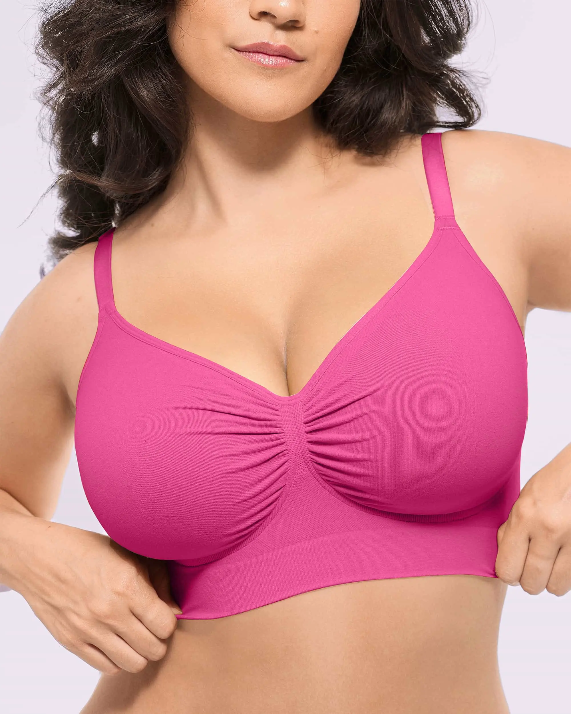 Bare Essentials™ Skin Flow™ Smooth Unlined Wireless Bra Fuchsia / S