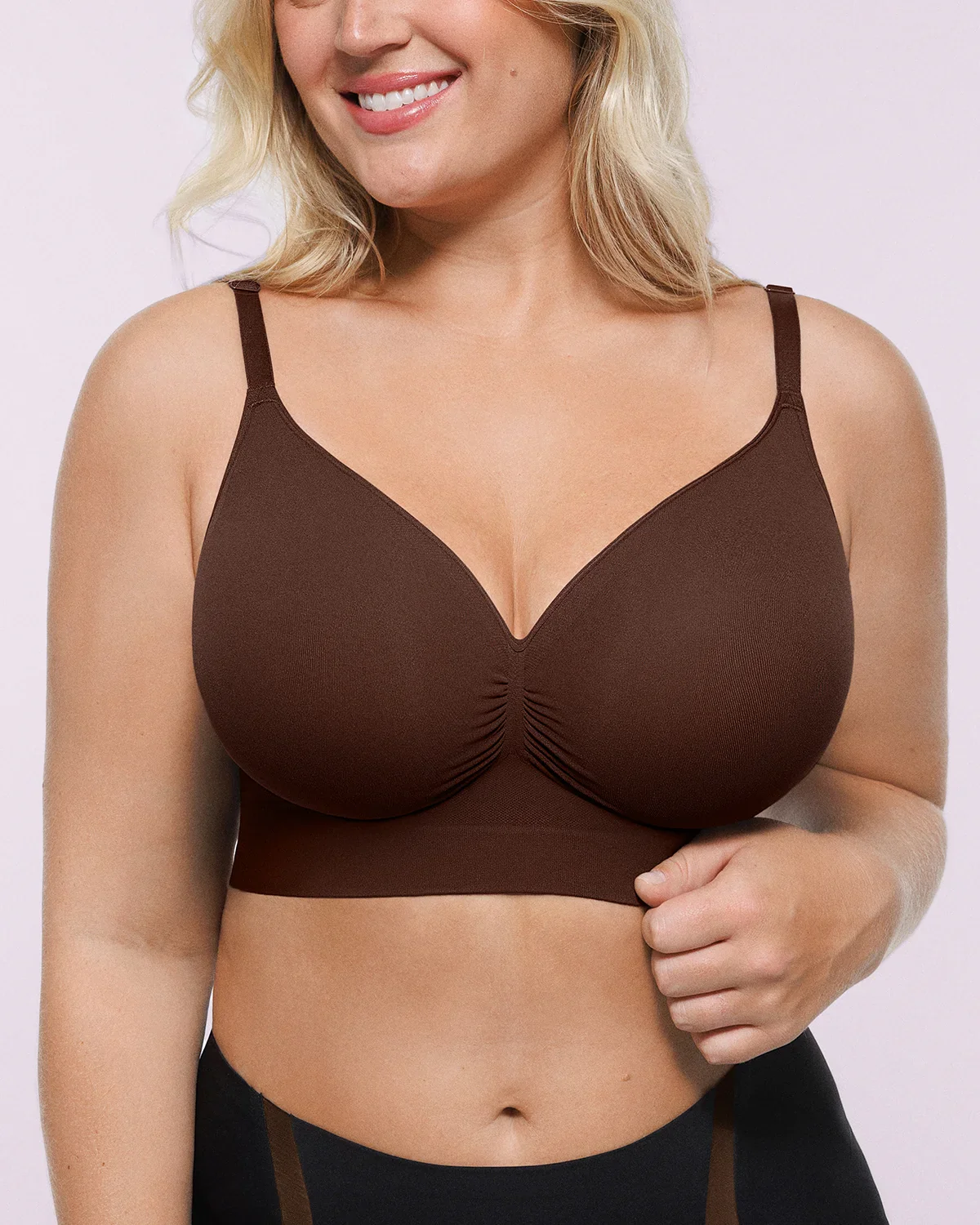 Bare Essentials™ Skin Flow™ Smooth Unlined Wireless Bra Brown / M