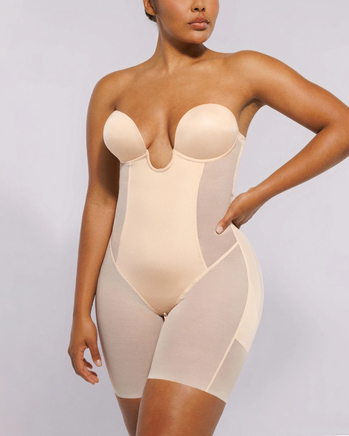 Image of BOOT-YEAH™ MeshSmooth™ Deep Plunge Bodysuit