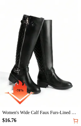 Women s Wide Calf Faux Furs-Lined...