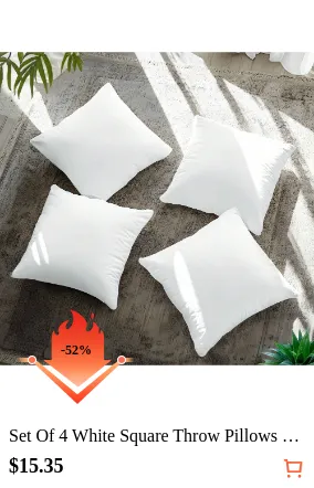 Set Of 4 White Square Throw...