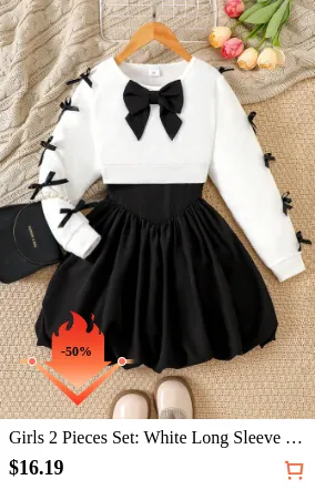 Girls 2 Pieces Set: White Long...