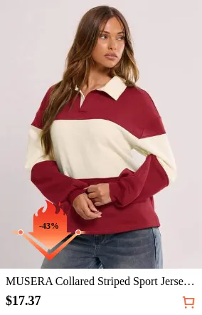 MUSERA Collared Striped Sport Jersey Sweatshirt,Graduation,Teacher Top For Women,Back To School Fall Autumn Winter