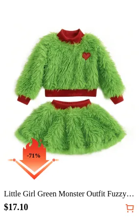 Little Girl Green Monster Outfit...
