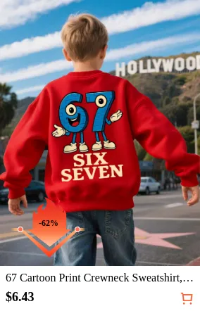 67 Cartoon Print Crewneck...