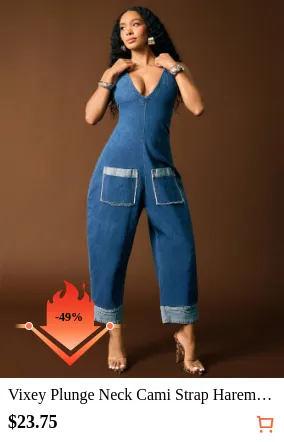 Vixey Plunge Neck Cami Strap Harem...