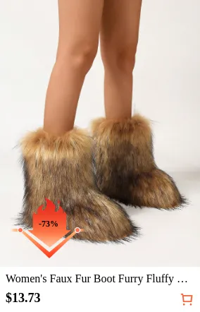 Women s Faux Fur Boot Furry Fluffy...