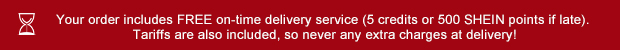 Your order includes FREE on-time delivery service