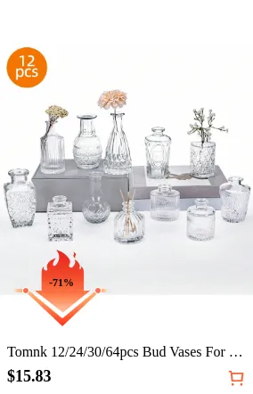 Tomnk 12/24/30/64pcs Bud Vases For...