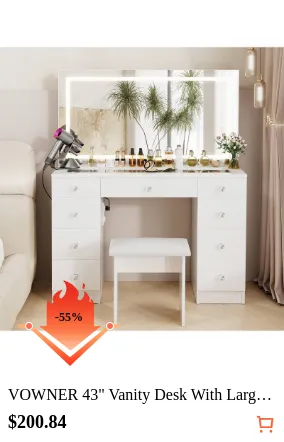 VOWNER 43 Vanity Desk With Large...