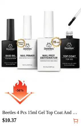 Beetles 4 Pcs 15ml Gel Top Coat...