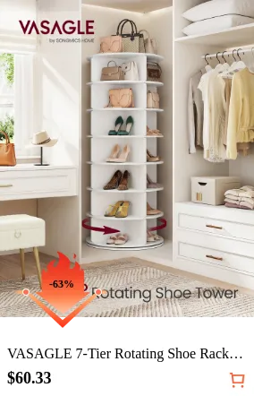 VASAGLE 7-Tier Rotating Shoe Rack...