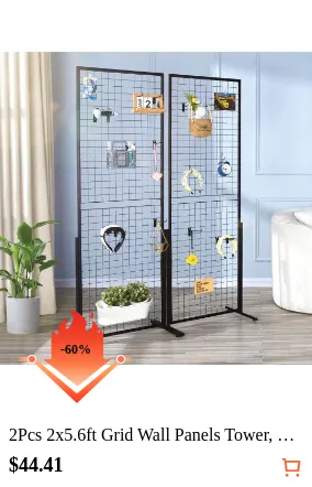 2Pcs 2x5.6ft Grid Wall Panels...