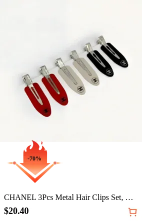 CHANEL 3Pcs Metal Hair Clips Set...
