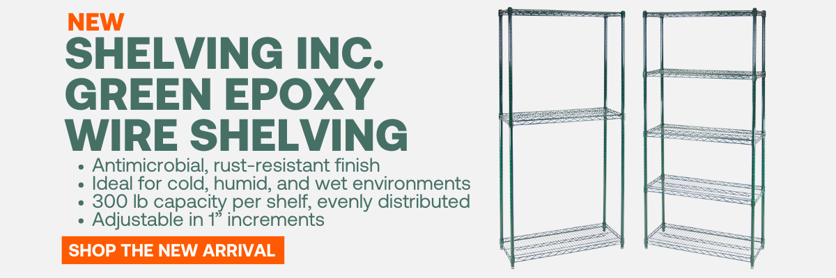 New Shelving Inc. Green Epoxy Wire Shelving