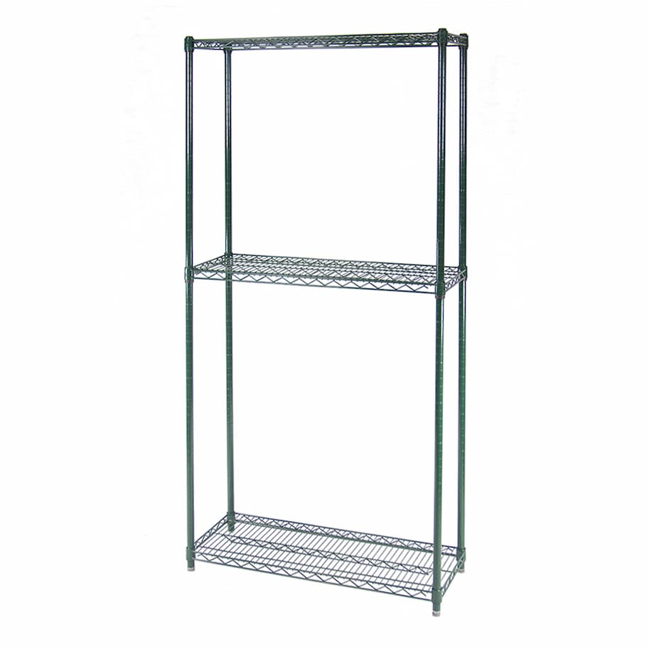 12d 3-Tier Green Wire Shelving