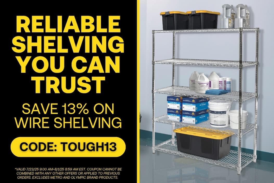 Reliable Shelving You Can Trust - Save 13% on Wire Shelving - CODE: TOUGH13