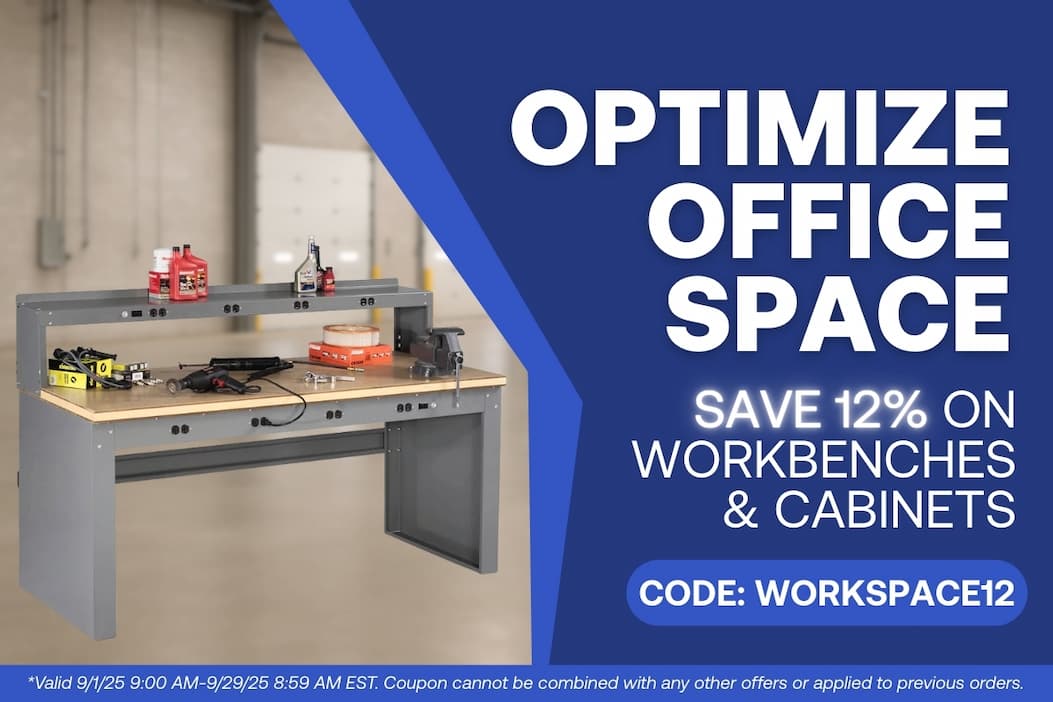 Optimize Office Space - Save 12% on Workbenches and Cabinets - CODE: WORKSPACE12