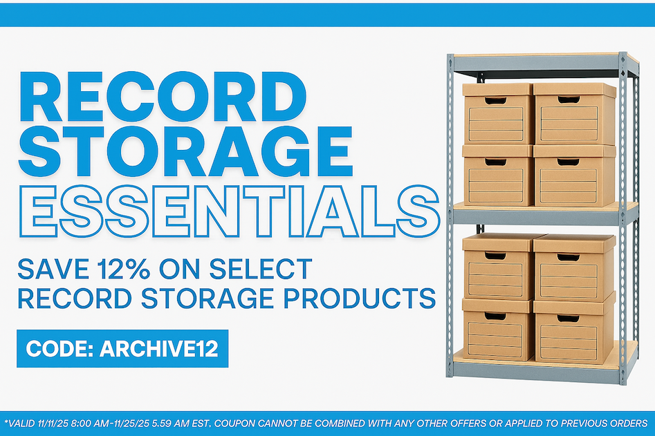 Record Storage Essentials - Save 12% on Select Record Storage Products - CODE: ARCHIVE12