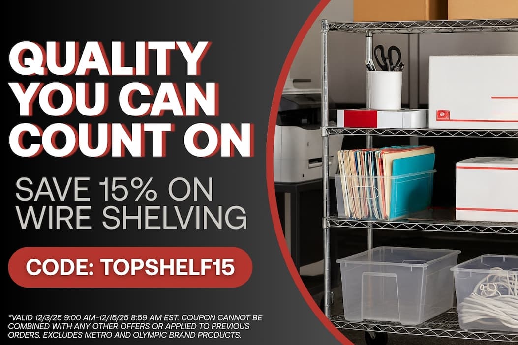 Quality You Can Count On - Save 15% on Wire Shelving - CODE: TOPSHELF15