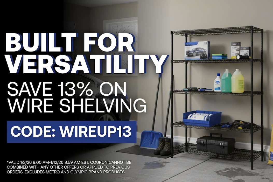 Built for Versatility - Save 13% on Wire Shelving - CODE: WIREUP13